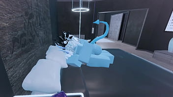 Two blue demons fucking