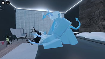 Two blue demons fucking