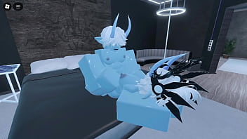 Two blue demons fucking