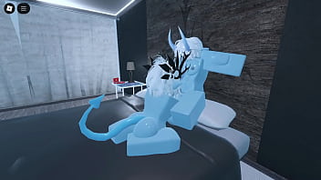 Two blue demons fucking