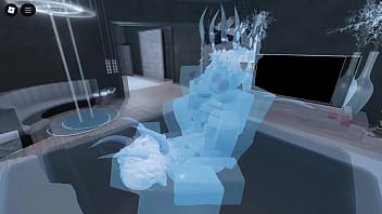 Two blue demons fucking