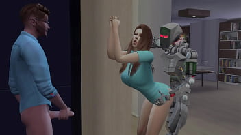 Sims 4 scientist hacks a robot