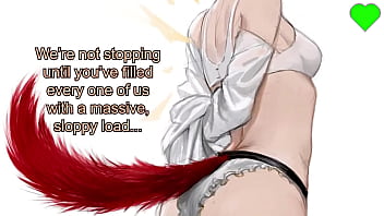 Hot breeding with a clan of wolfgirls