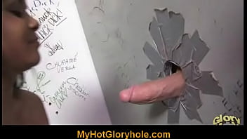 Gloryhole initiations ebony sucks white cock 26