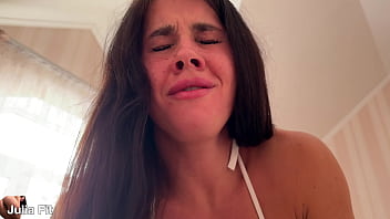 After sucking she uses the cum for anal sex