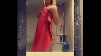Slutty blonde playing with herself
