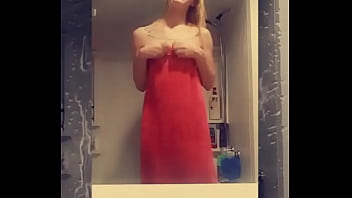 Slutty blonde playing with herself