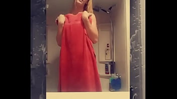 Slutty blonde playing with herself