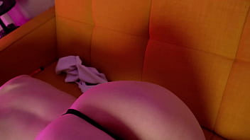 We decided to have sex at a friend’s house while she is arguing with a guy on the phone from above