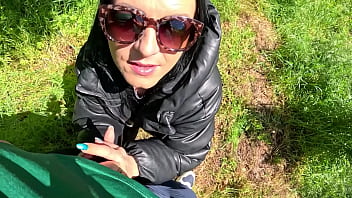 Hot outdoor blowjob and cum play with a down jacket 269 preview