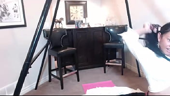 Maxine x takes that long dildo inside her oriental pussy slit