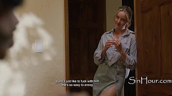 Blackmailed by tiny step sis for spying on step mom