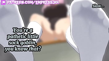 Beta sniff and worship women's socks