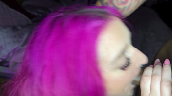 Wife gives sloppy blowjob after the movie