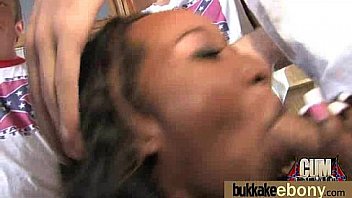 First time ebony with a group of white dicks 26