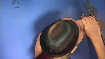 Horny ebony suck the juice from big white gloryhole 19