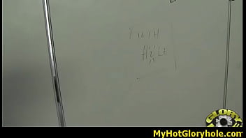 Hottie sucks and fucks black cock for cusmhot at gloryhole 13