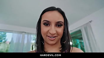 Hailey rose flaunts her tits deepthroats rock hard dick