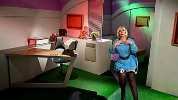 Star trek cosplay mature nurse gets fucked by dildo and cock