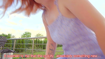 Public risky swallow in the backyard of the house the neighbors will see at any moment