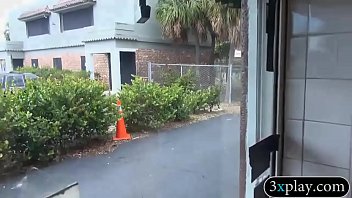 Blonde babe shows off ass and gets boned