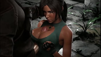 Lara croft sensual titjob and fuck