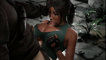 Lara croft sensual titjob and fuck