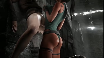 Lara croft sensual titjob and fuck