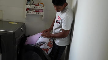 I fuck my stepsister's tight pussy in the laundry room part 1