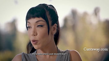 Interracial lesbian group sex