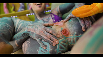 Tattooed sluts rear entry two girls one hard dick