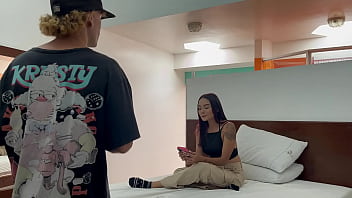 Skinny latina with small tits gets fucked by delivery man