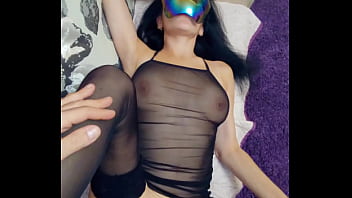 Home sex with skinny wife in stockings