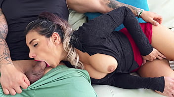 Face fuck perfect titted latina milf gets surprised by a cock in her mouth