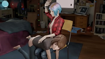 Max gets spanked over the knee by chloe price Max gets spanked over the knee by chloe price