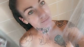 Showering milf alone