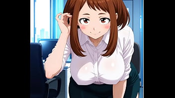 Ochaco disfruta de la jornada bailando en la oficina