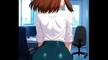 Ochaco disfruta de la jornada bailando en la oficina