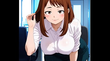 Ochaco disfruta de la jornada bailando en la oficina