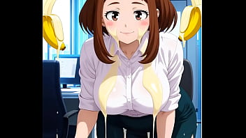 Ochaco disfruta de la jornada bailando en la oficina