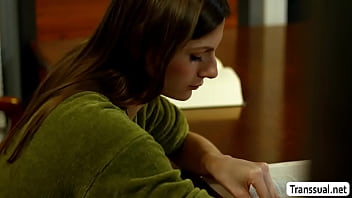 Curvy Ladyboy Amanda Riley Is In The Library Reading Books And Suddenly Robby Apples Arrives And He Lets Her Throat His Hard Big Dick thumbnail