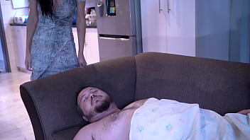 Almost got caught sisters friend takes the opportunity to ride my face with her tiny cunt