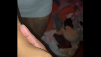 Blind folded light skin tatted big booty ebony cheating step sister sucking & fucking her big brother’s bbc