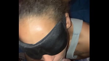 Blind folded light skin tatted big booty ebony cheating step sister sucking & fucking her big brother’s bbc