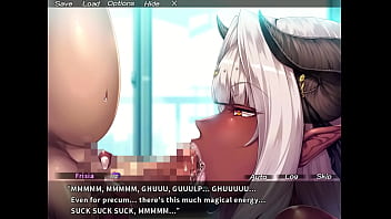 Demon queen gulping semen