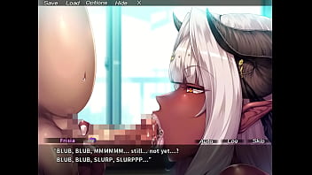 Demon queen gulping semen