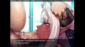 Demon queen gulping semen