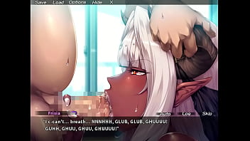 Demon queen gulping semen