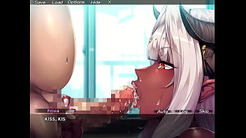 Demon queen gulping semen