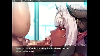 Demon queen gulping semen